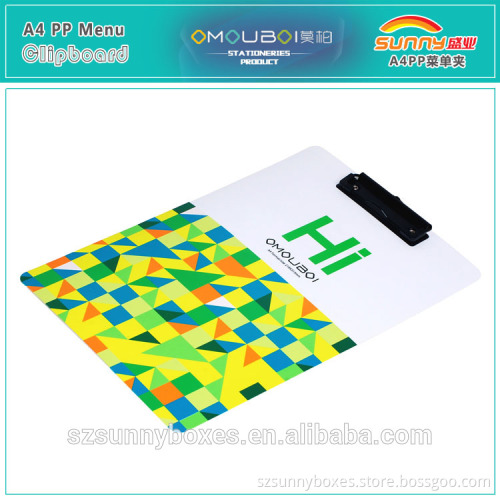 China Manufacturer Cheap A4 PP Drawing Folder With Board Clip